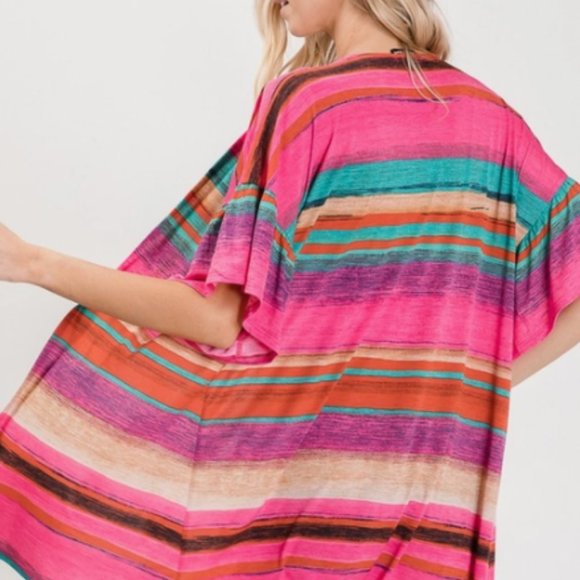 Ruffle Short Sleeve Open Cardigan - Picture 2 of 9